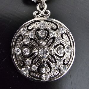 Cookie Lee Silver Necklace with Faux Diamond stones